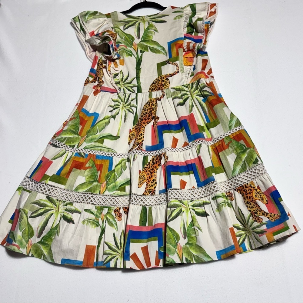 NWT Alden Adair Mini Hope Dress in Sahara Jungle Print Cap Ruffle Sleeves szM - Picture 11 of 16